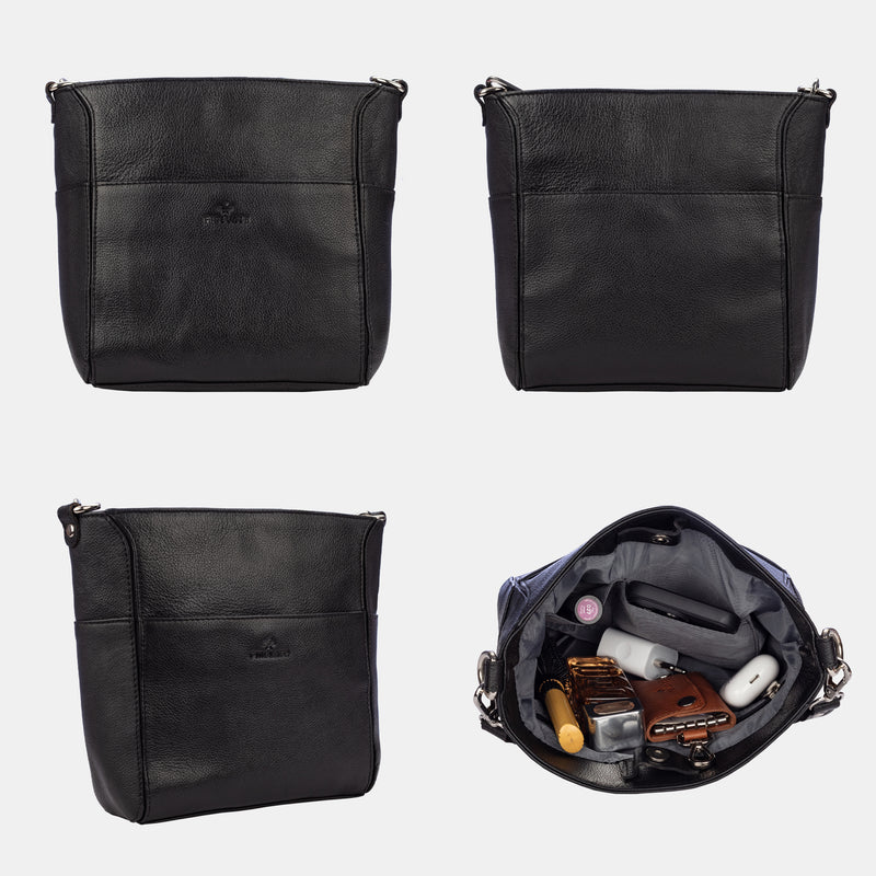 FINELAER Leather Sling Purse Crossbody Bags For Women