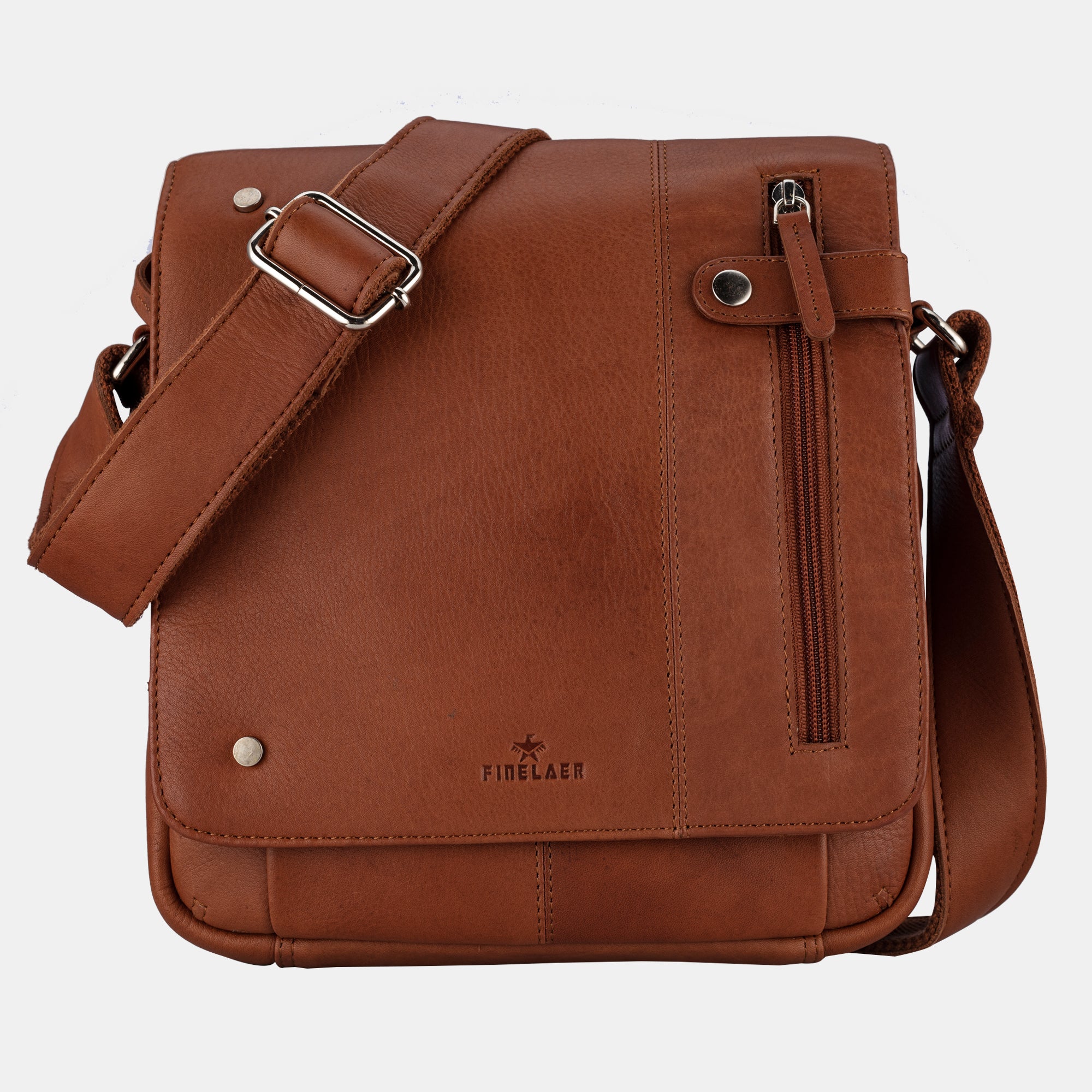 FINELAER Leather Shoulder Crossbody Bags For Men