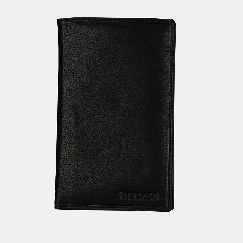 FINELAER Men's Long Leather Bifold Wallet RFID Blocking Slim Design Multiple Card and Cash Slots