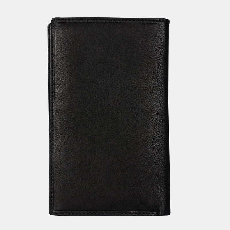 FINELAER Men's Long Leather Bifold Wallet RFID Blocking Slim Design Multiple Card and Cash Slots