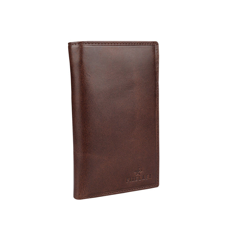 FINELAER Men's Long Leather Bifold Wallet RFID Blocking Slim Design Multiple Card and Cash Slots