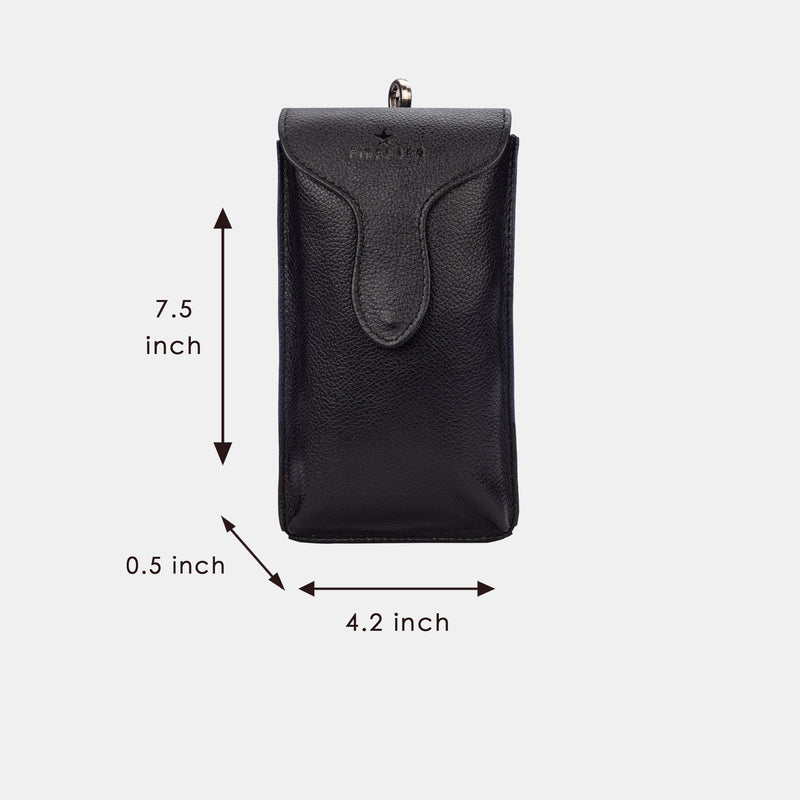 FINELAER Leather Mobile Pouch Flip Phone Case Belt Loop Hook with Button Closure