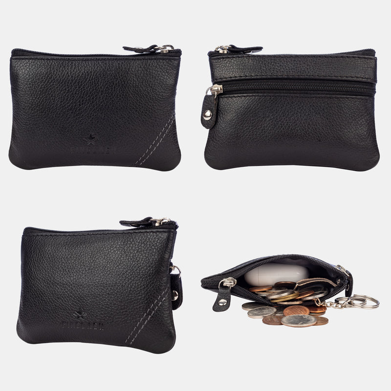 Golunski 3 Zip Small Soft Leather Coin Purse • Bagcraft UK