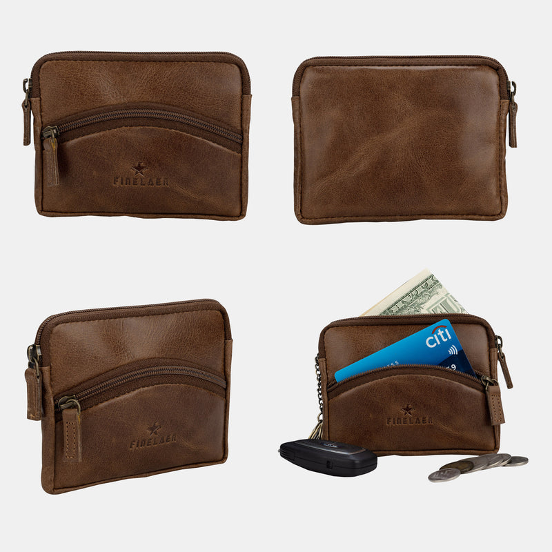 Veki Coin Purse Change Mini Purse Wallet With Key Chain Ring Zipper for Men  Women Fashionable Bag Key Chain Pendant Leather Classic Clutch
