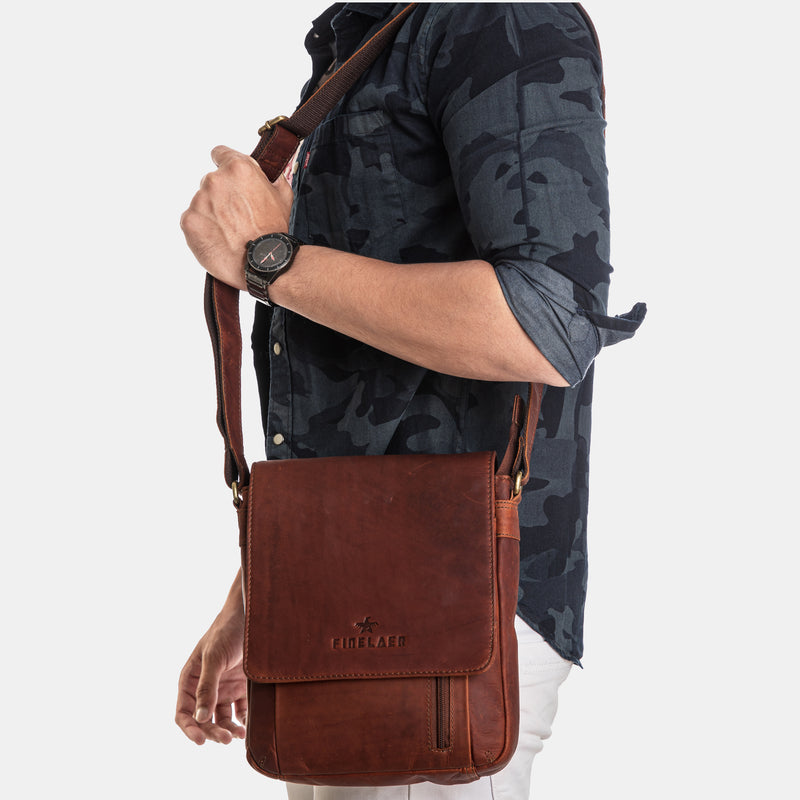 Leather Sling Crossbody Bags For Men