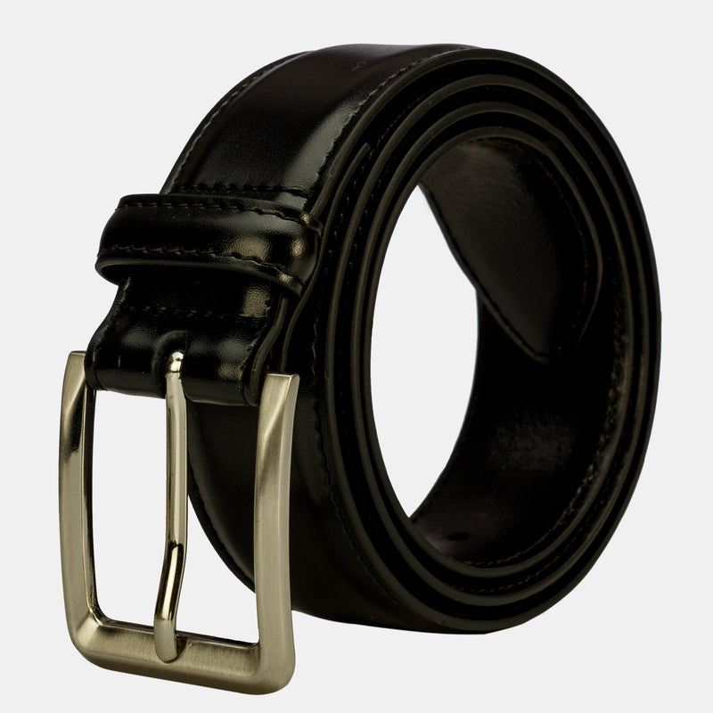 Black Leather Belts with Buckle for Men