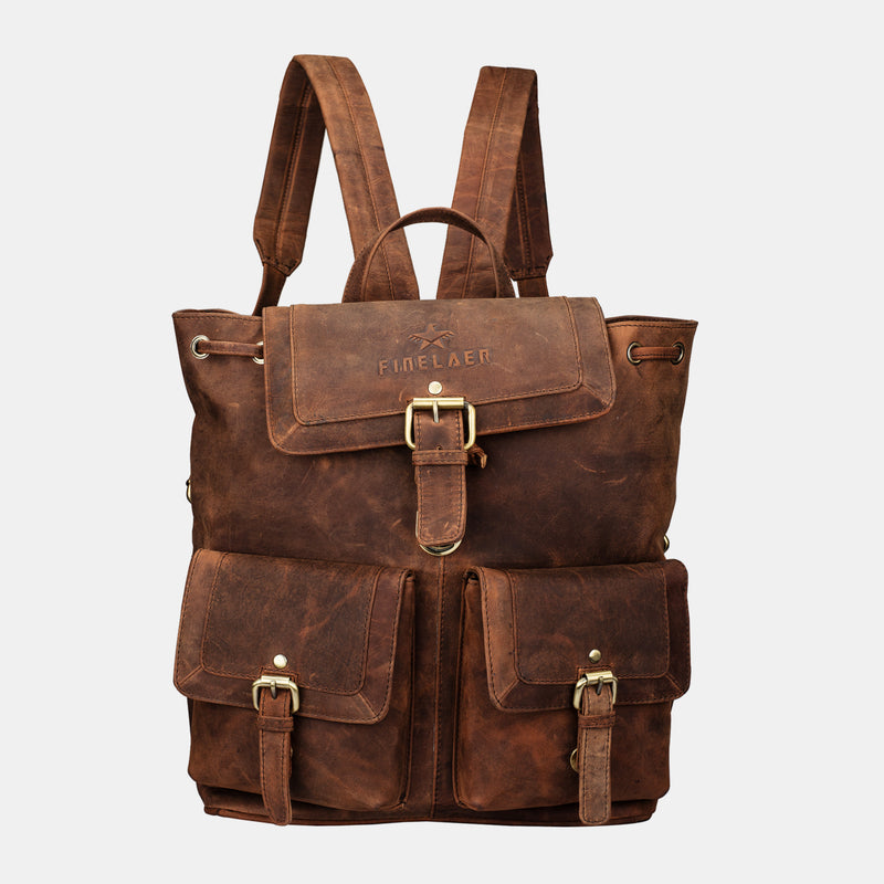 Leather Hiking Backpack Purse