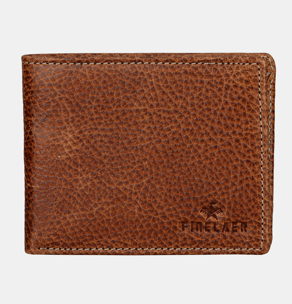 Vintage Brown Leather Slim Bifold Wallets For Men