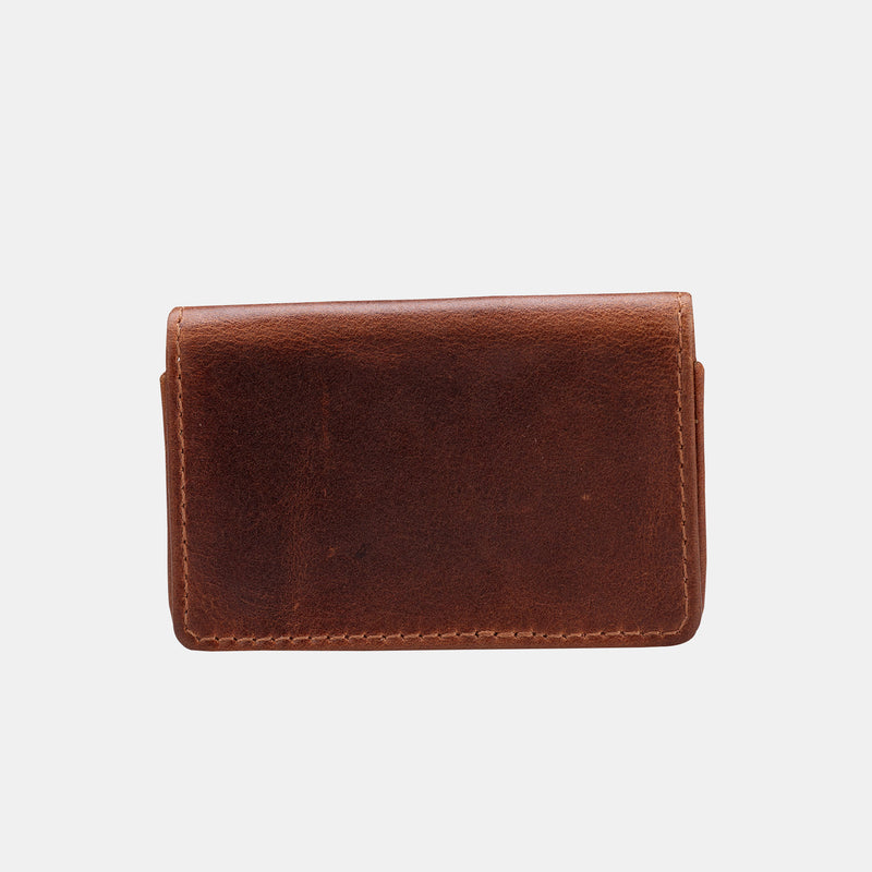 Finelaer Leather Minimalist Card Case Front Pocket Wallet for Men & Women (Dark Brown)