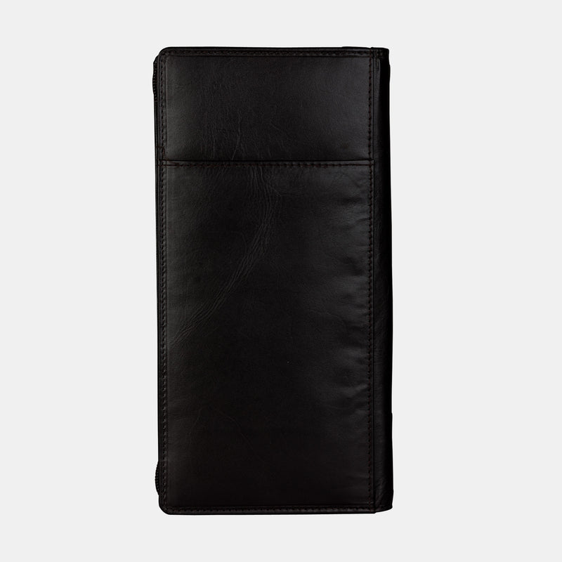 Travel Passport Zip Around Long Leather Wallet
