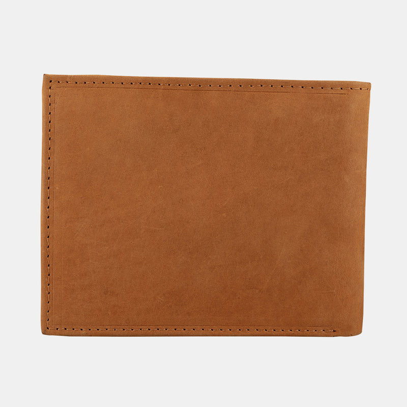 Brown Leather Men Bifold Wallet Slim RFID Blocking