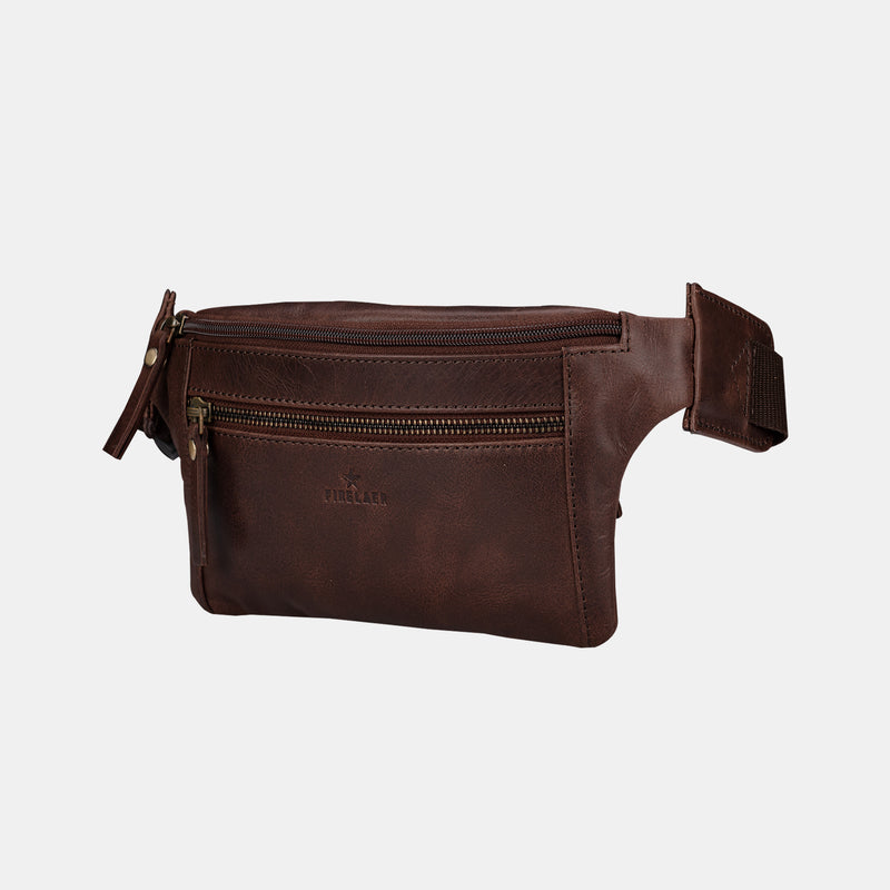 FINELAER Leather Travel Waist fanny Bag Pack For Men & Women