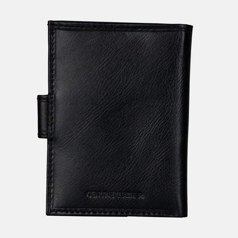 Black Leather Front Pocket Card Wallet | Finelaer