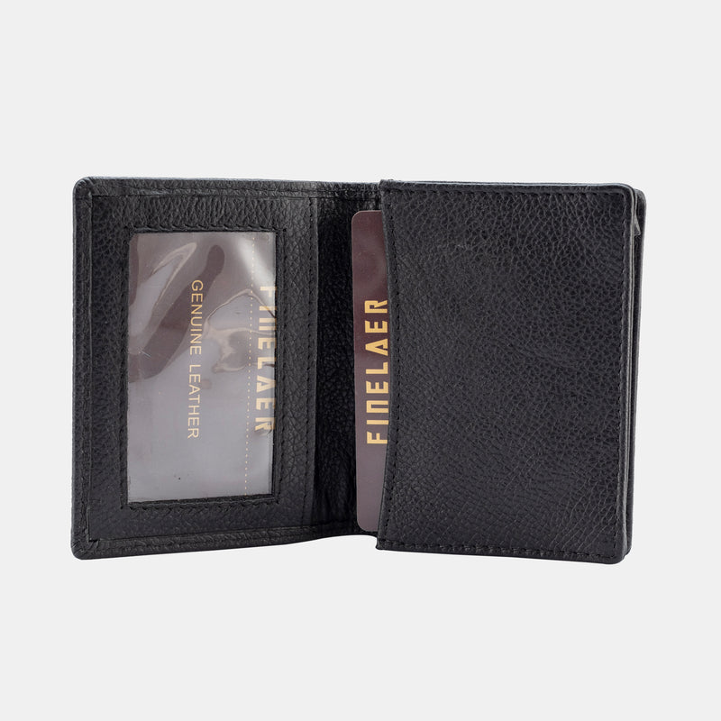FINELAER Leather Minimalist Card Cash ID Wallet