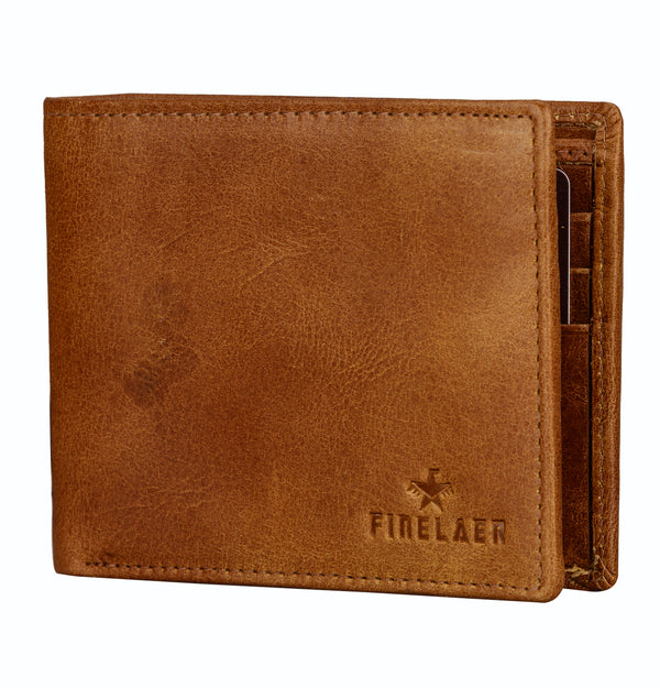 Designer Brown Leather Slim Bifold Wallets For Men