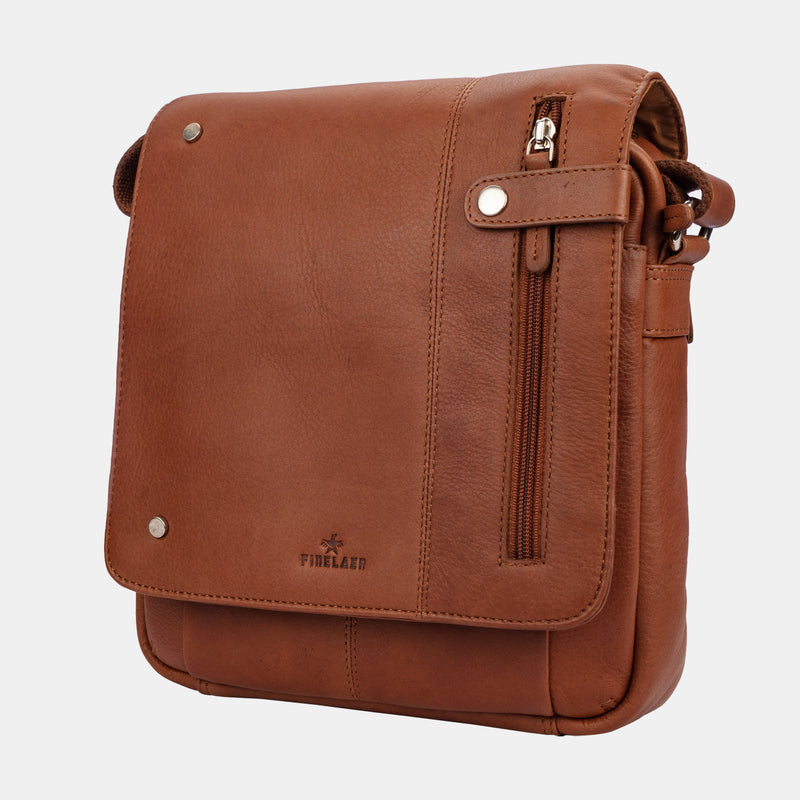 FINELAER Leather  Shoulder Crossbody Bags For Men