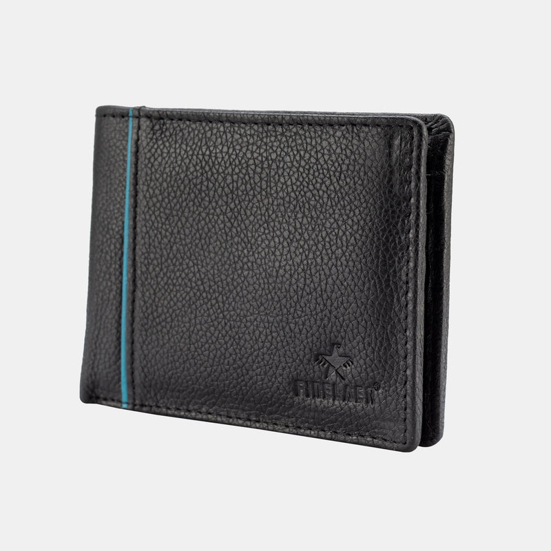 FINELAER Genuine Soft Leather Coin Cash Bifold Wallet For Men