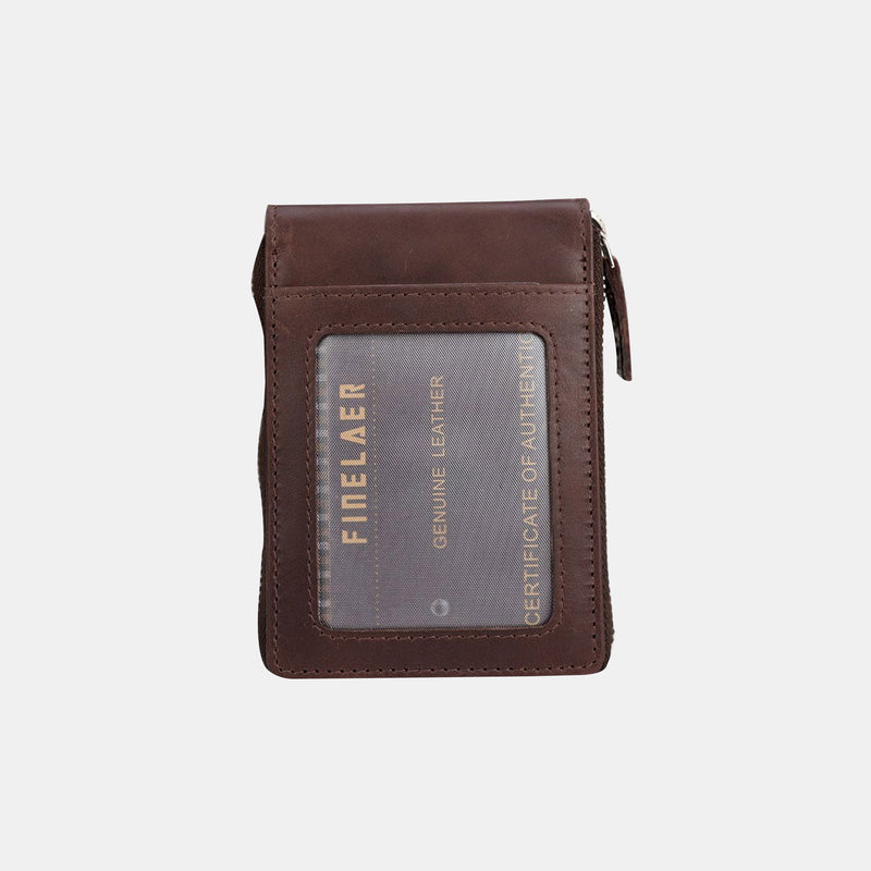 PU Leather 9 Slot Vertical Credit Debit Card Holder Money Wallet Zipper Coin  Purse for Men