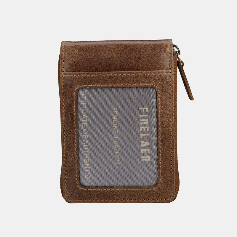 Purse Zipper Pocket Bag Genuine Leather Wallets For Men Credit Card Holder  Coin
