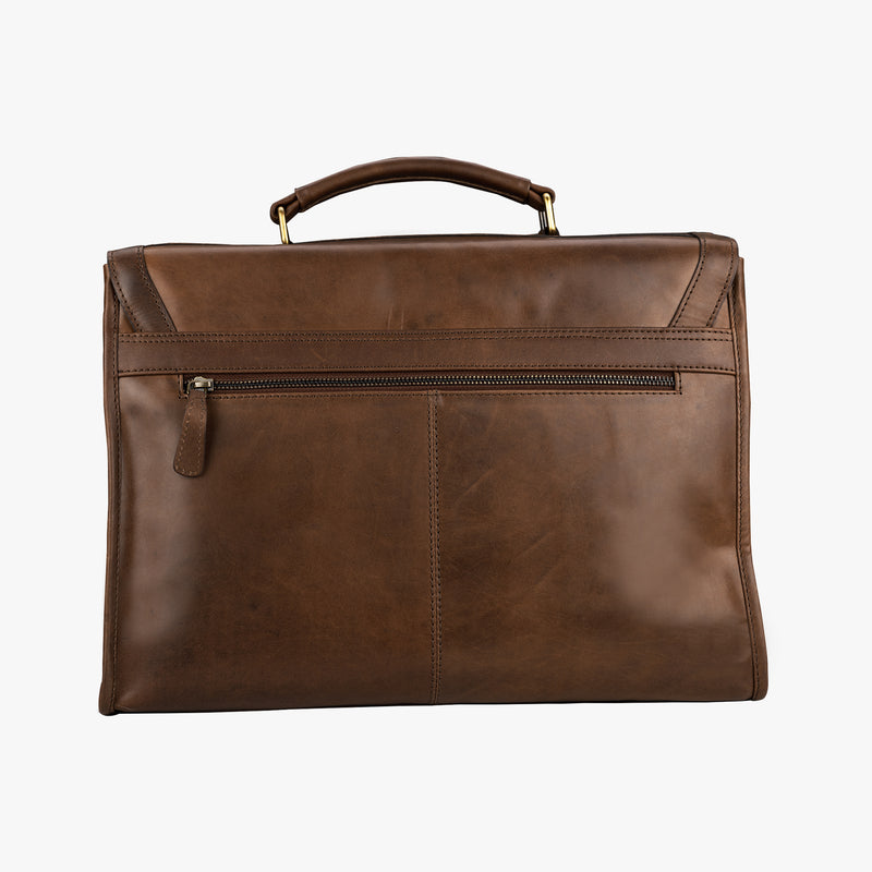 Brown Genuine Leather 14 inch Laptop Bag Men & Women