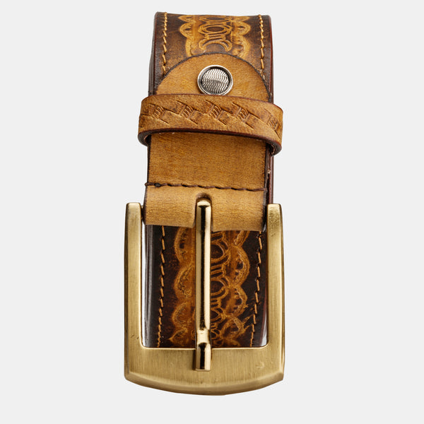 Vintage Brown Designer Leather Belts with Buckle for Men