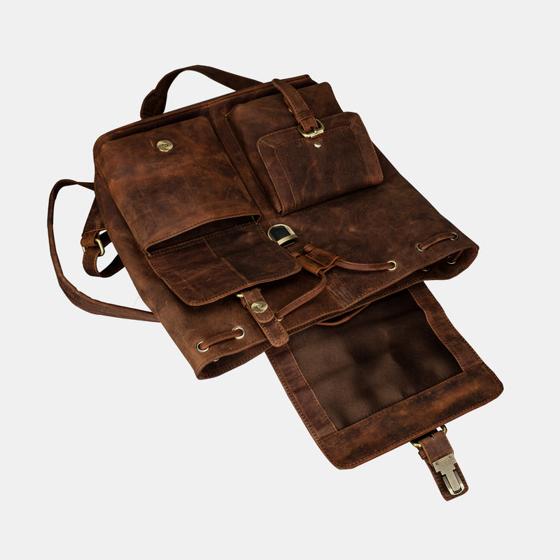 Leather Hiking Backpack Purse