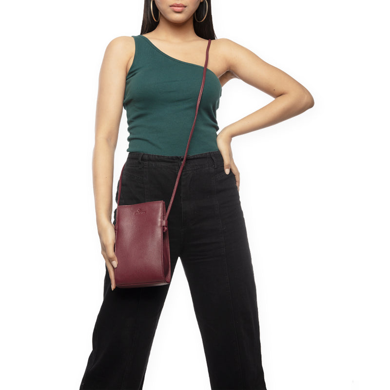 FINELAER Leather Small Crossbody Bag Cell Phone Shoulder Purse Women