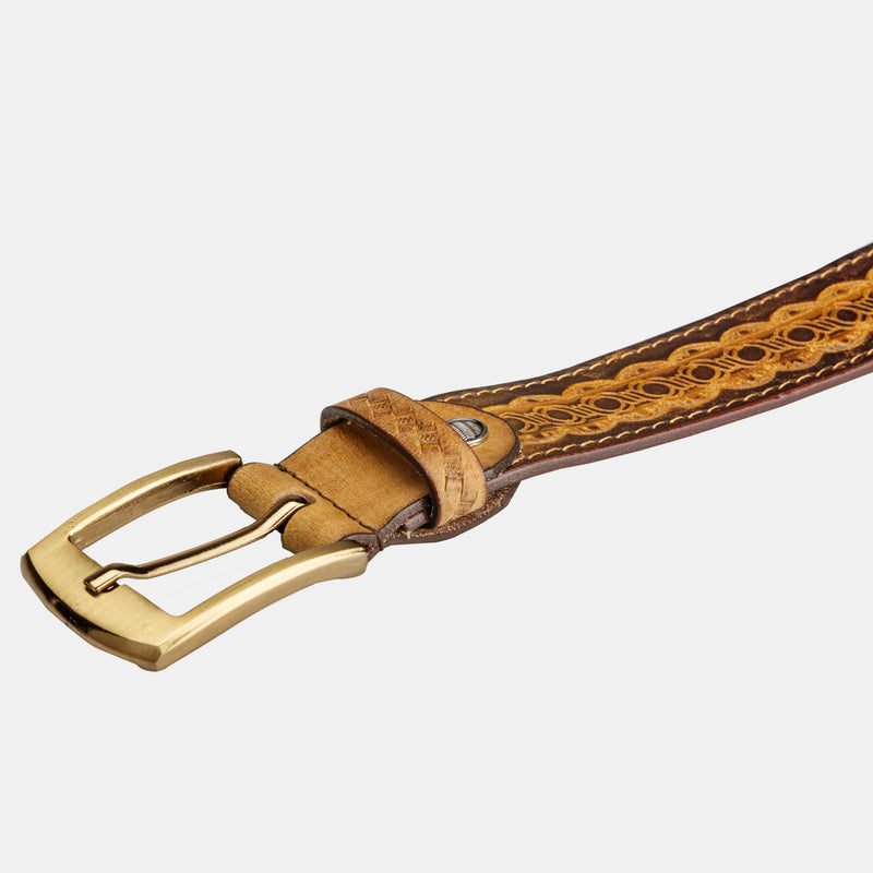 Vintage Brown Designer Leather Belts with Buckle for Men