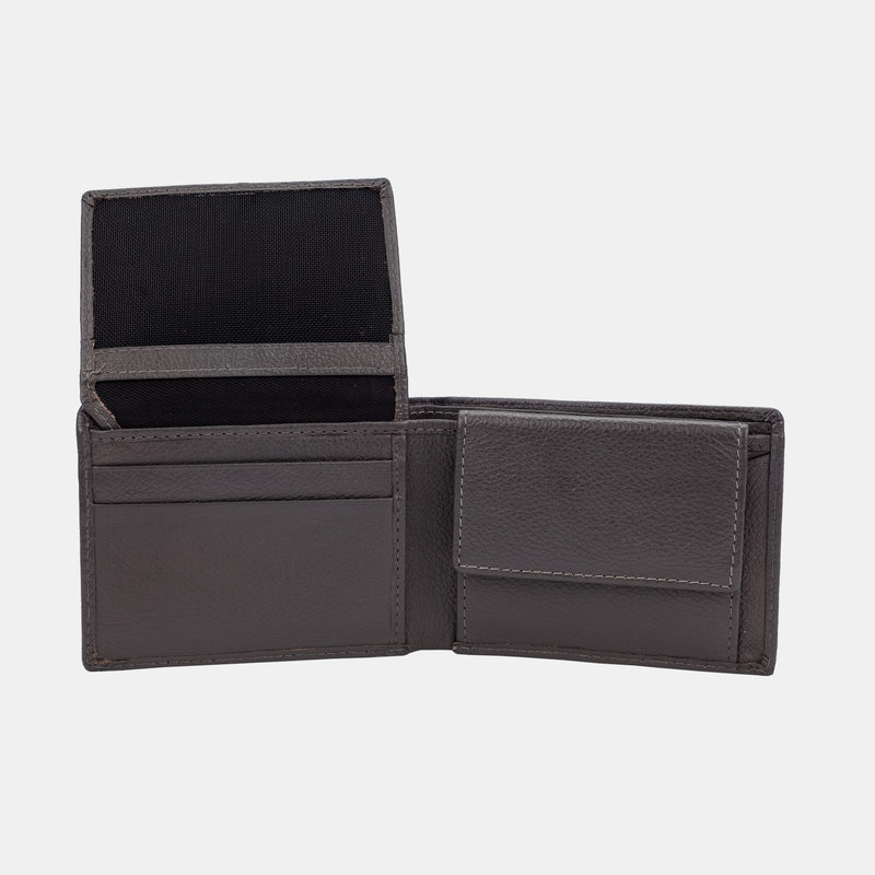 FINELAER Leather Credit Card Coin Cash Bifold Wallet for Men