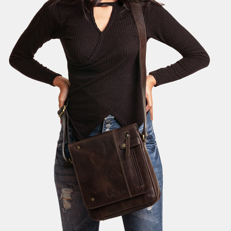 FINELAER Leather  Shoulder Crossbody Bags For Men