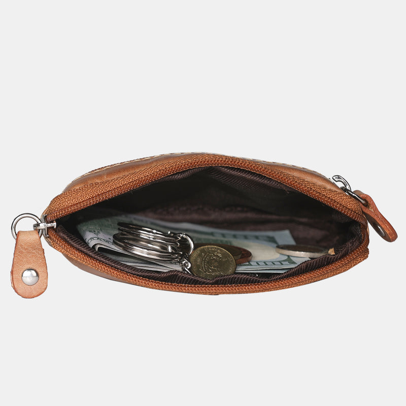 Leather Key Coin Pouch Purse For Women Size 4.5 x 3.2