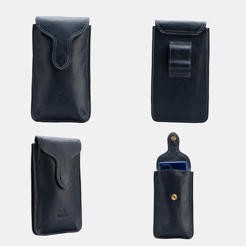 Finelaer Multifunctional Holster Leather Pouch For Mobile Phone With Belt Loop
