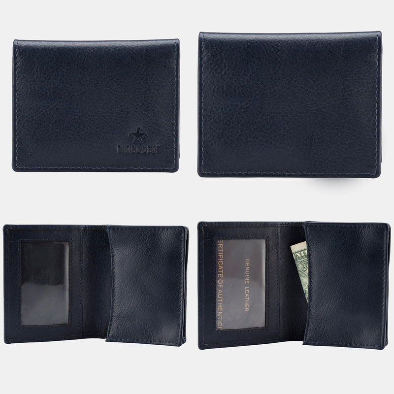 FINELAER Leather Minimalist Card Cash ID Wallet