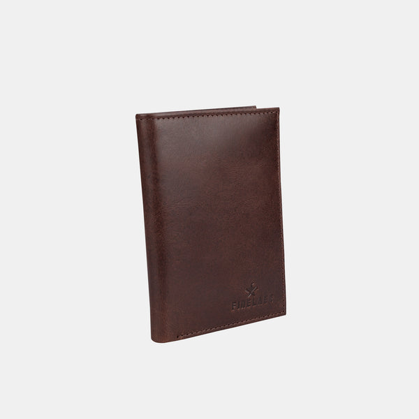 Finelaer Men's leather Bifold Credit Card Coin Wallet (Dark Brown)
