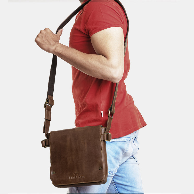 Leather flap shop over shoulder bag