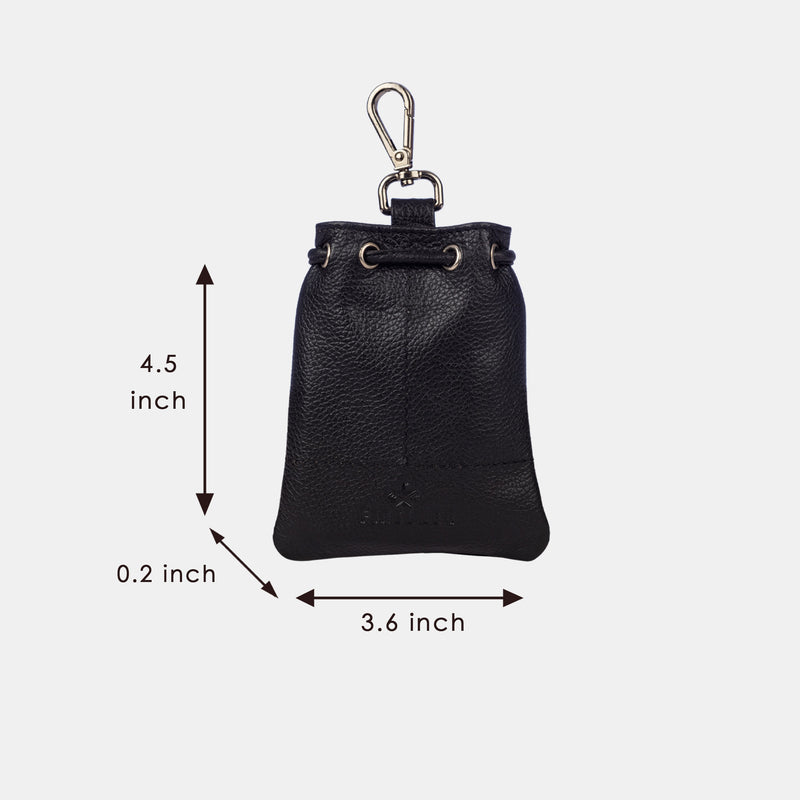 Leather Drawstring Pouch Coin Bag Purse for Men & Women Size 4.5 x 3.6