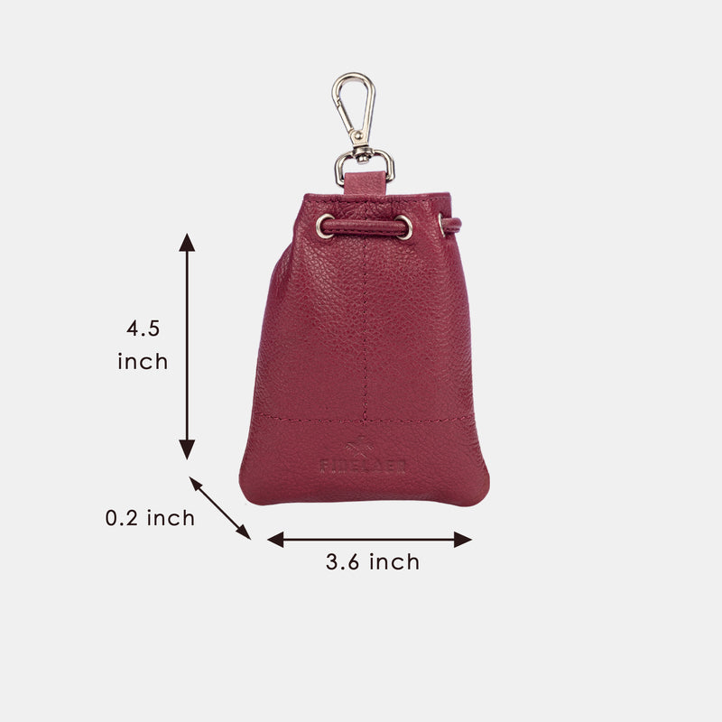 FINELAER Leather Drawstring Pouch Coin Bag Purse for Men & Women