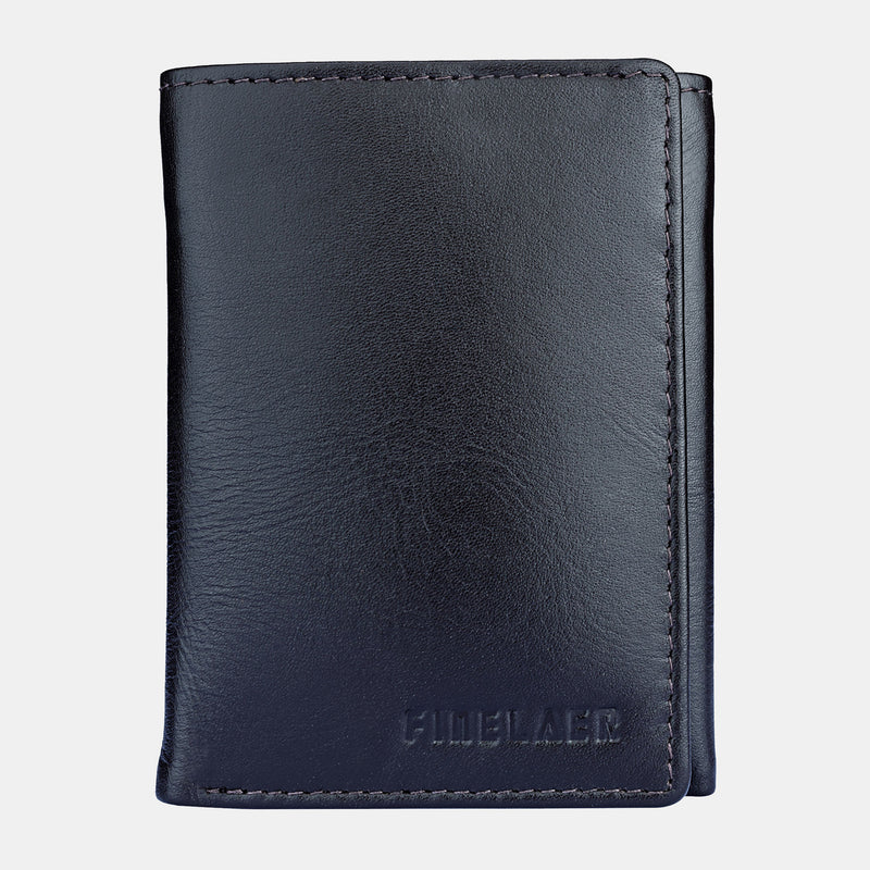 Men Premium Black Leather Billfold RFID Wallet | Finelaer